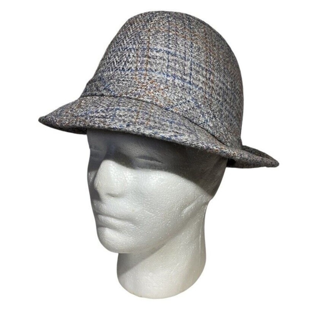 Vintage Dobbs Fifth Avenue Fedora Hat Men Large Tweed Gray Wool Resistol USA